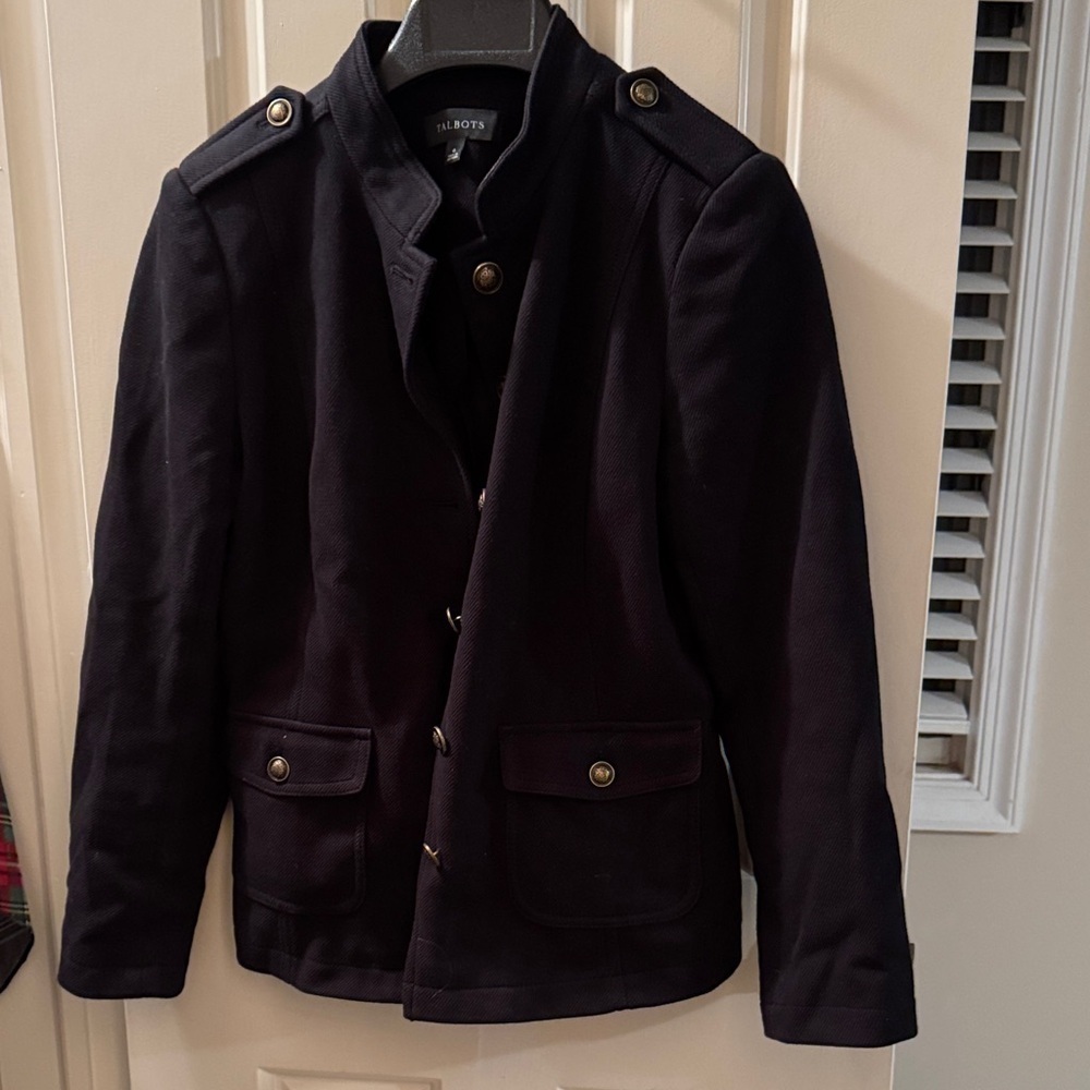 Talbots Black Military Jacket